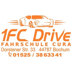 Logo: 1 FC Drive Fahrschule Cura